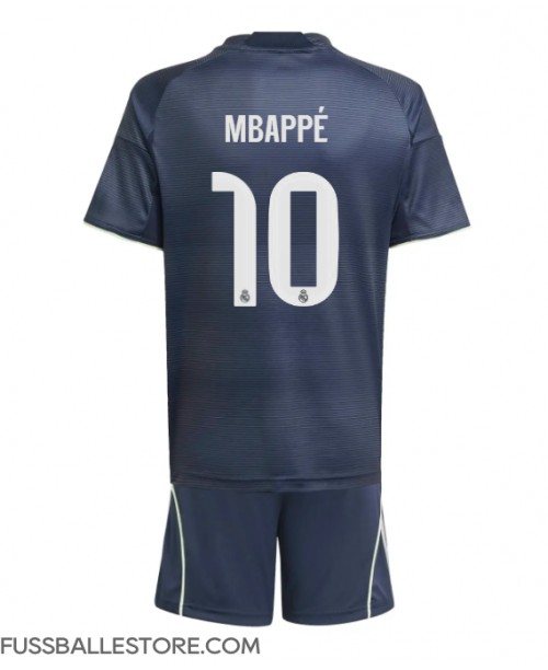 Günstige Real Madrid Kylian Mbappe #10 Auswärts Trikotsatzt Kinder 2025-26 Kurzarm (+ Kurze Hosen)